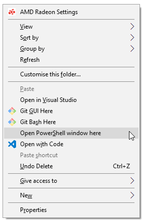 Windows 10 - Add back 'Open command window here'