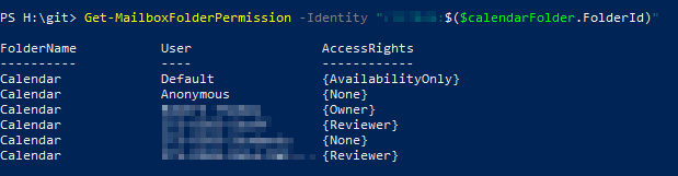 Exchange PowerShell - Get calendar folder permissions in any language